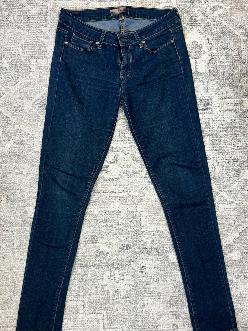 PAIGE Dark Indigo Skinny Jeans - Deep Blue Rinse